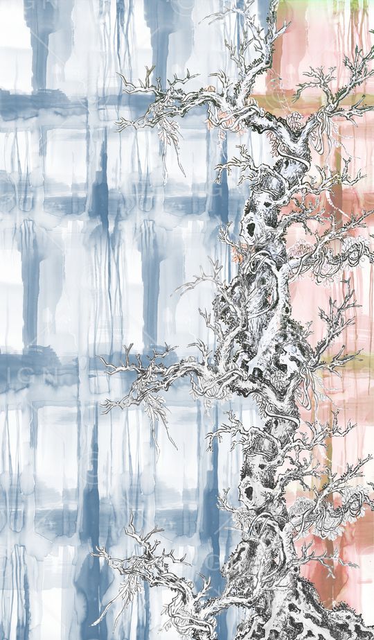 树枝印花华亿平台图片