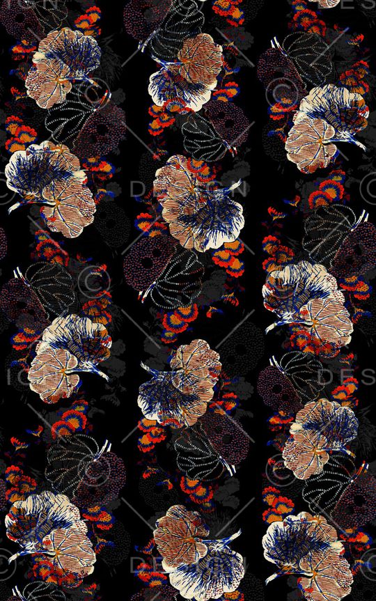 花卉印花华亿平台图片