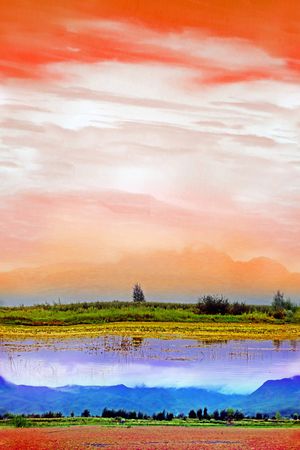 蓝天白云印花华亿平台图片