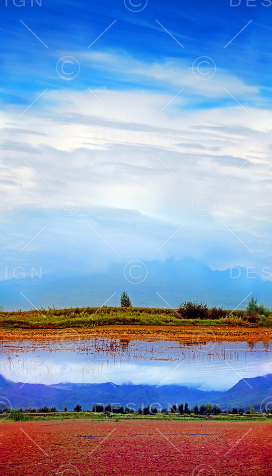 蓝天白云印花华亿平台图片