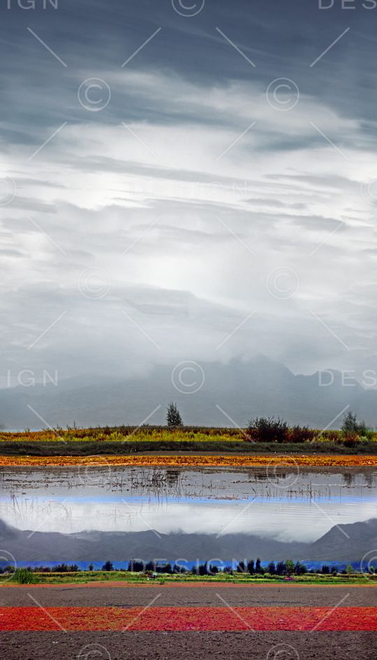 蓝天白云印花华亿平台图片
