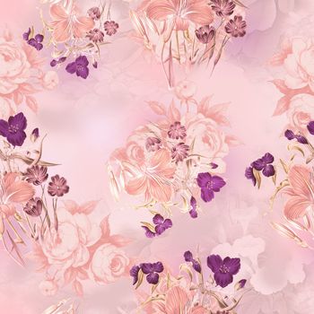 清爽底花卉印花华亿平台图片