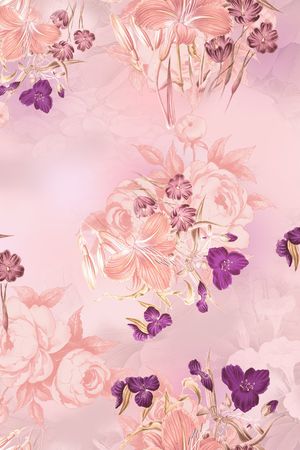 清爽底花卉印花华亿平台图片