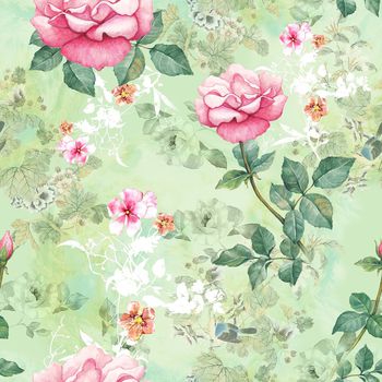 清爽底花卉印花华亿平台图片