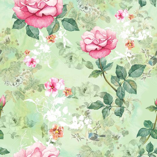 清爽底花卉印花华亿平台图片