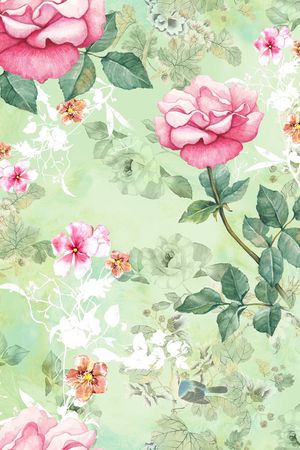 清爽底花卉印花华亿平台图片