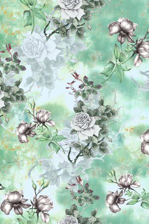 彩底花卉印花华亿平台图片