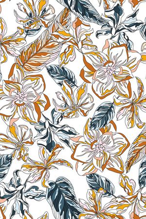 清爽底花卉印花华亿平台图片