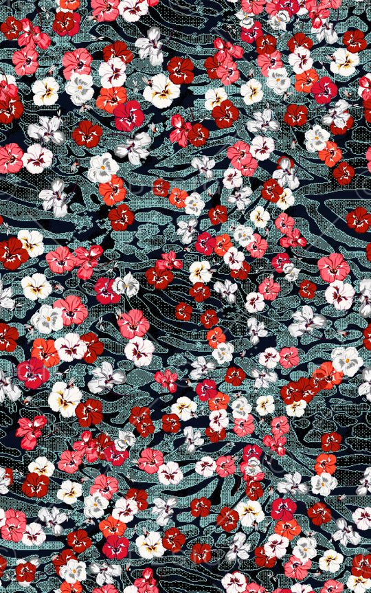 花卉印花华亿平台图片