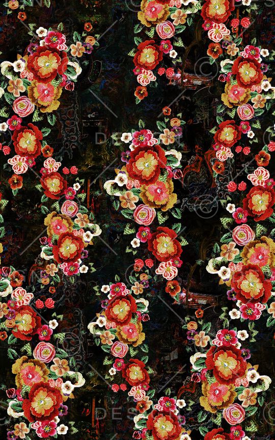 花卉印花华亿平台图片