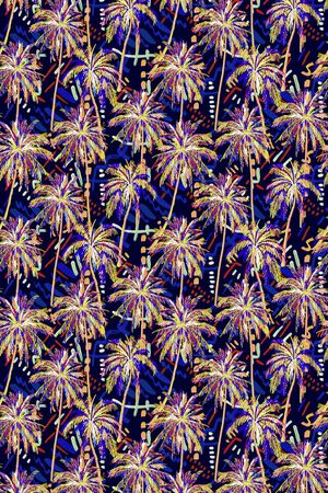 椰子树印花华亿平台图片