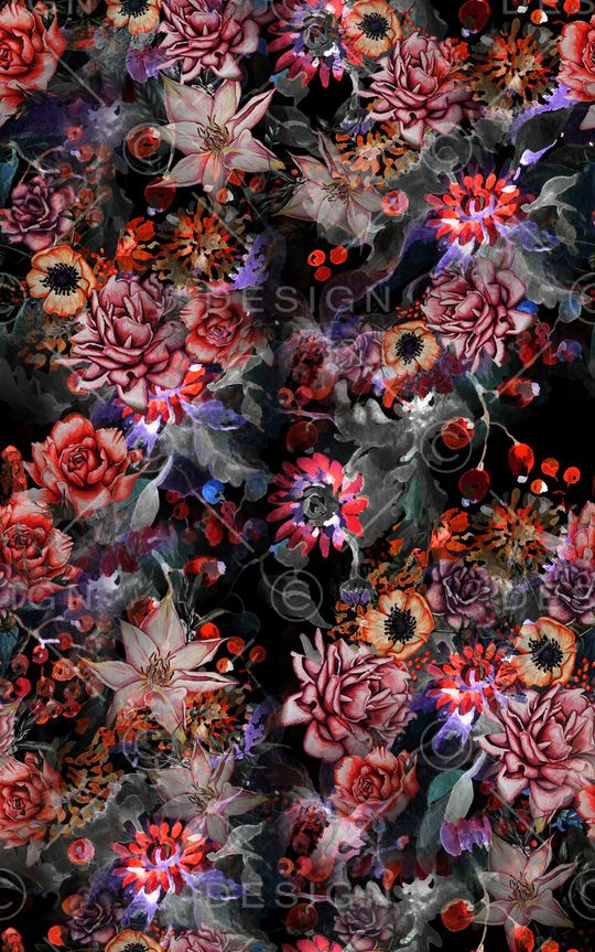 花卉印花华亿平台图片