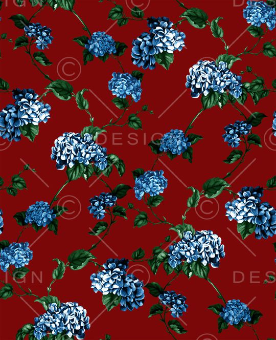 绣球花印花华亿平台图片