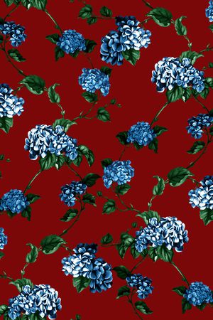 绣球花印花华亿平台图片