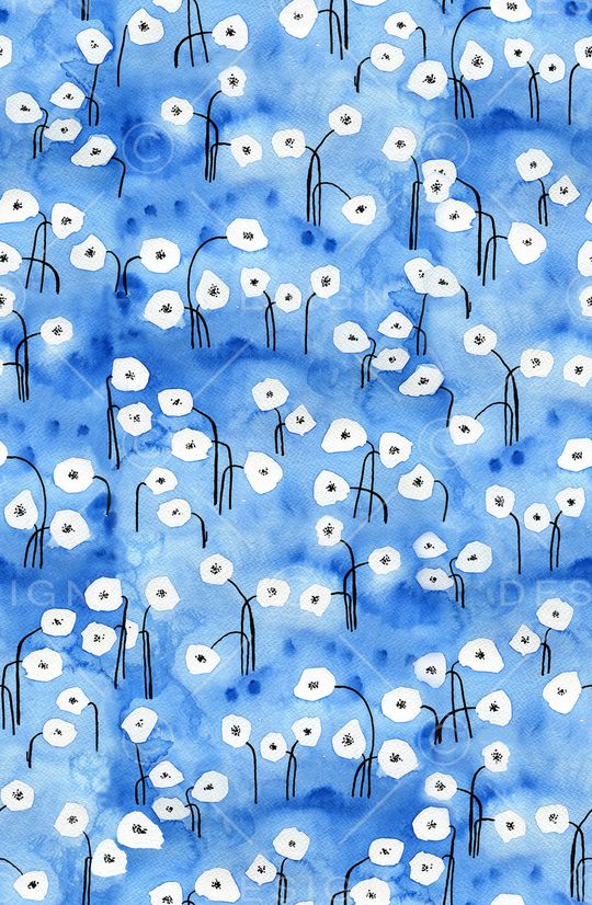 水彩花卉印花华亿平台图片