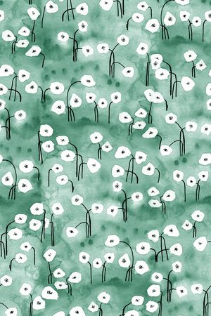 水彩花卉印花华亿平台图片