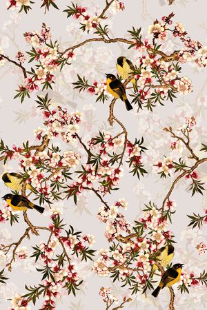 水彩花卉印花华亿平台图片