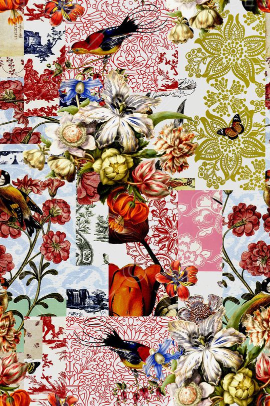 水彩花卉印花华亿平台图片