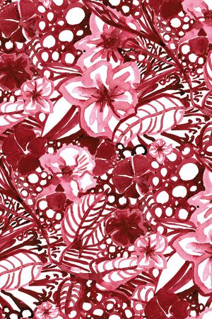 水彩花卉印花华亿平台图片