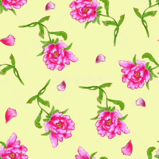 清爽底花卉印花华亿平台图片