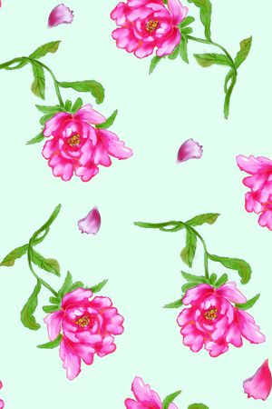 清爽底花卉印花华亿平台图片