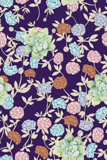 1219088-线条色块乱花底纹多肉