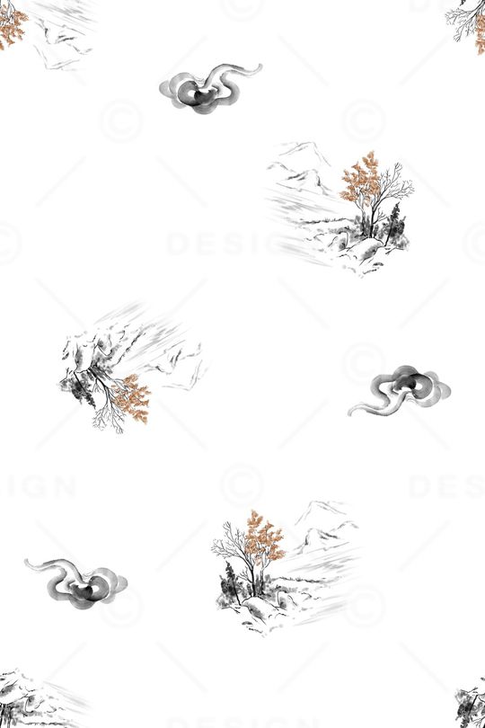 水墨风印花华亿平台图片