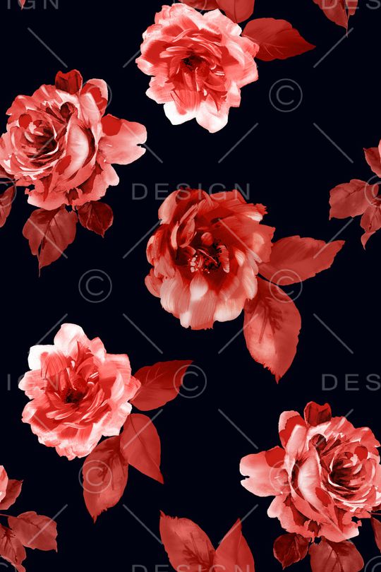 水彩花卉印花华亿平台图片