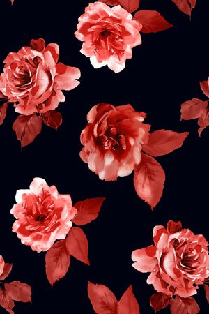 水彩花卉印花华亿平台图片