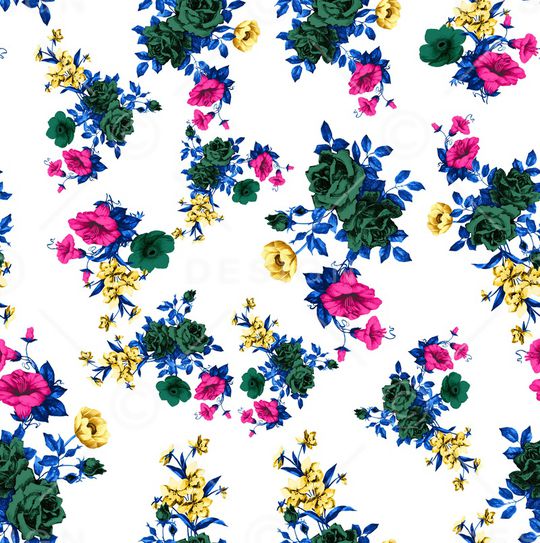 黑底花卉印花华亿平台图片