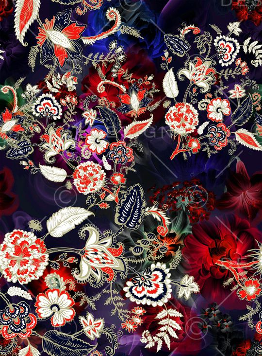 花卉印花华亿平台图片