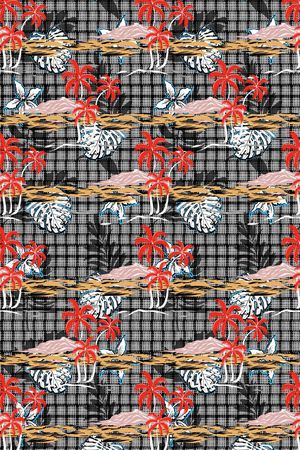 椰子树印花华亿平台图片