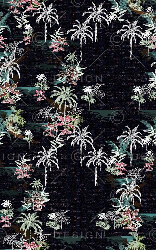 椰子树印花华亿平台图片