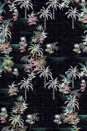 椰子树印花华亿平台图片