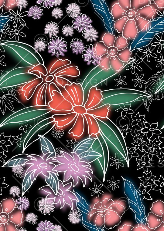 花卉印花华亿平台图片