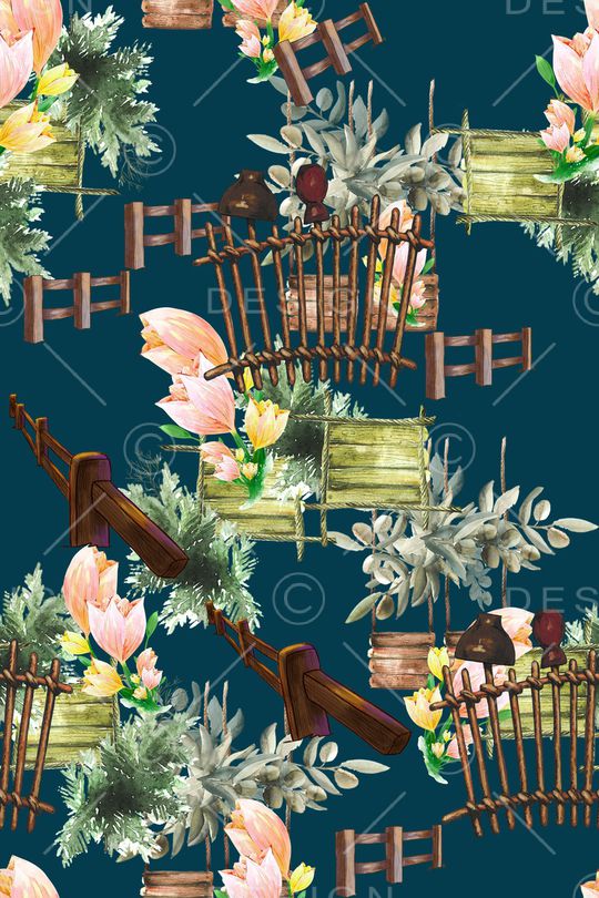 花卉印花华亿平台图片