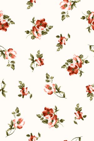 水彩花卉印花华亿平台图片