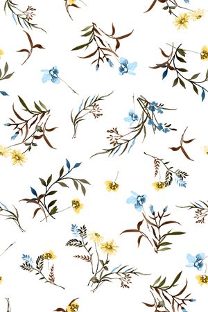 水彩花卉印花华亿平台图片