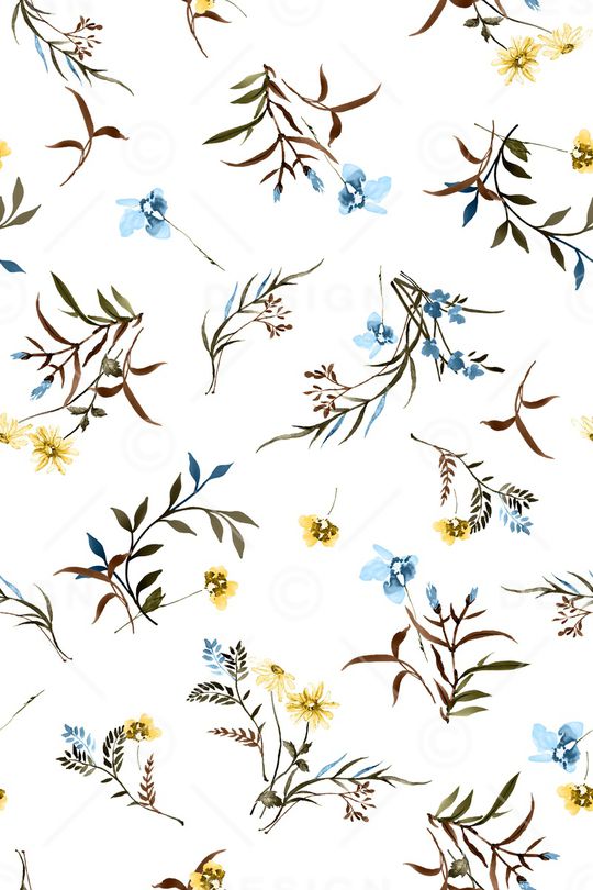 水彩花卉印花华亿平台图片