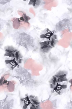 水彩花卉印花华亿平台图片