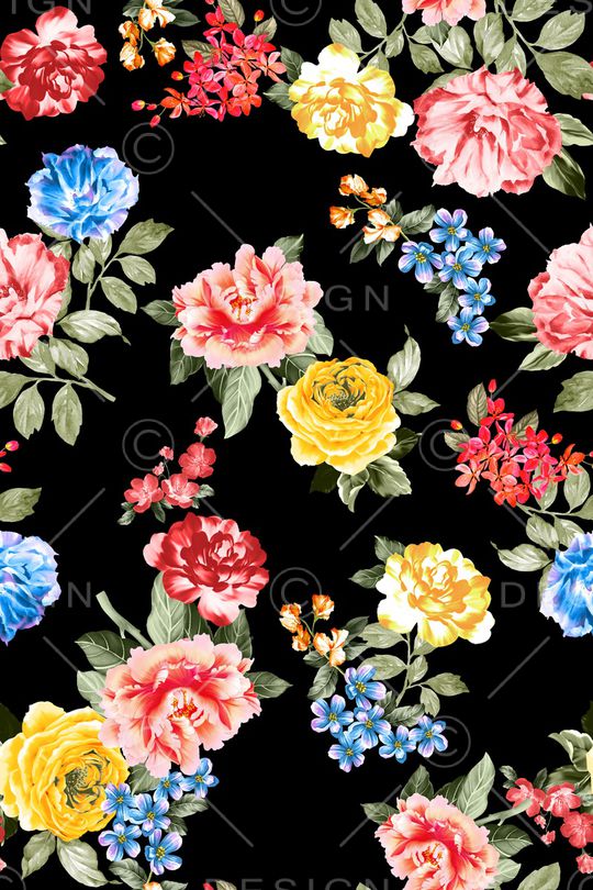 花卉印花华亿平台图片