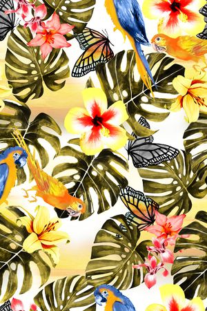 水彩花卉印花华亿平台图片