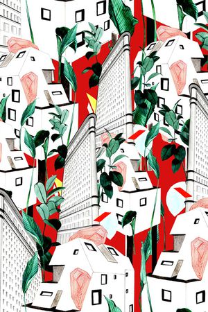 水彩花卉印花华亿平台图片