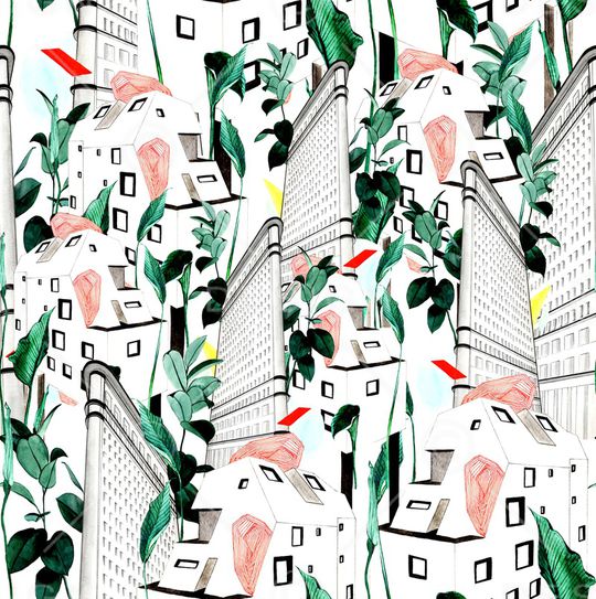 水彩花卉印花华亿平台图片