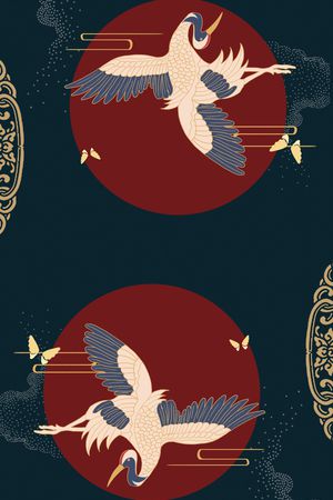 仙鹤印花华亿平台图片