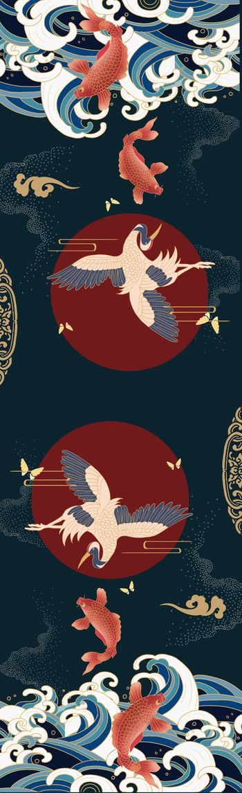 仙鹤印花华亿平台图片