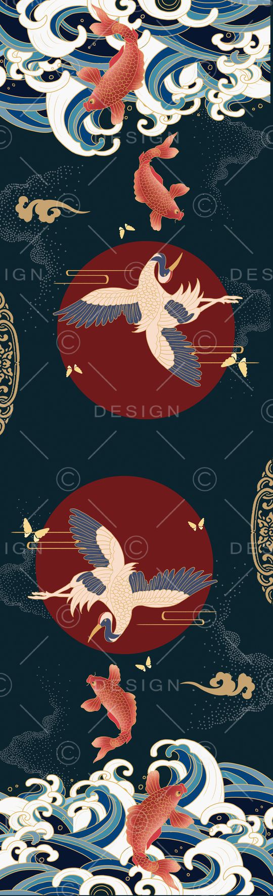 仙鹤印花华亿平台图片