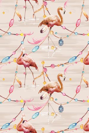 火烈鸟印花华亿平台图片