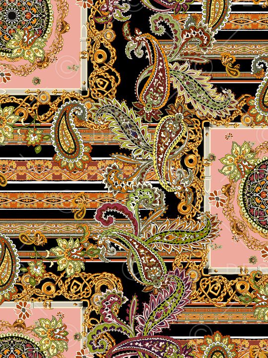 佩斯利印花华亿平台图片