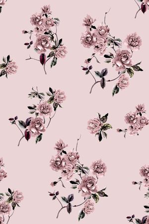 水彩花卉印花华亿平台图片